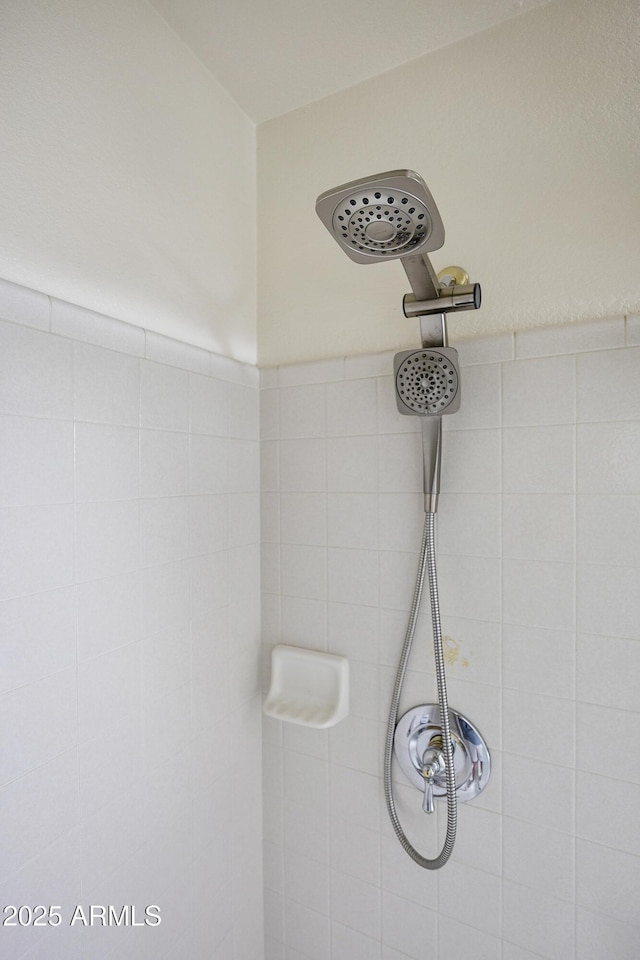 bathroom view of a tile shower