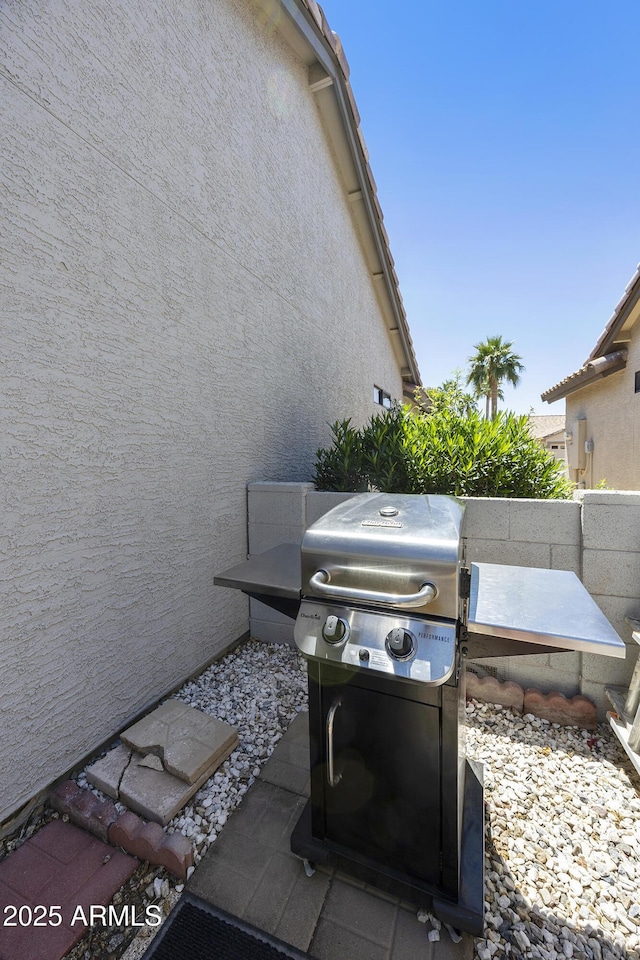 view of patio with area for grilling