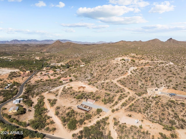 drone / aerial view with a mountain view