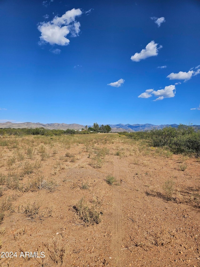 view of landscape featuring a mountain view