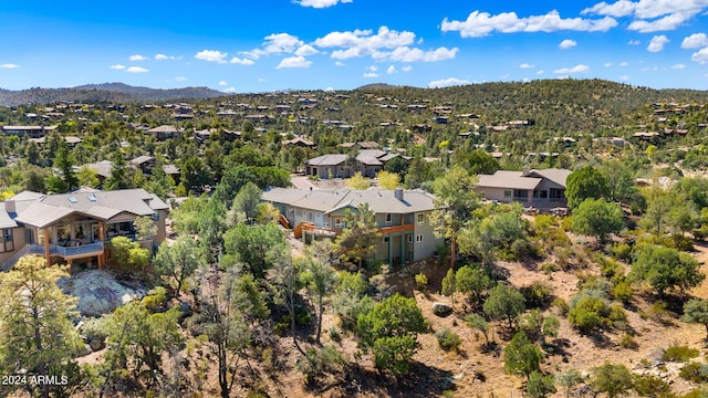 birds eye view of property featuring a mountain view