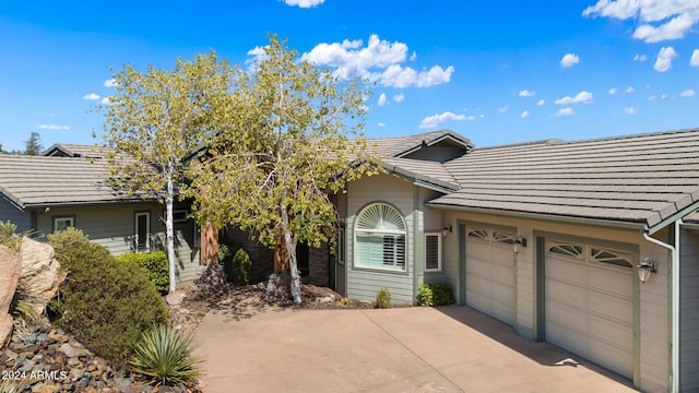 view of front of house with a garage