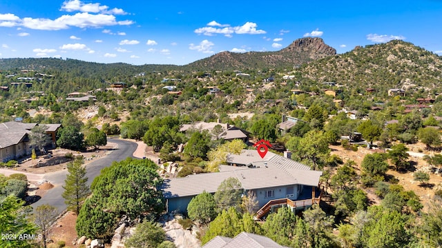 aerial view featuring a mountain view