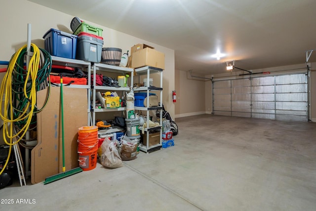 garage featuring a garage door opener