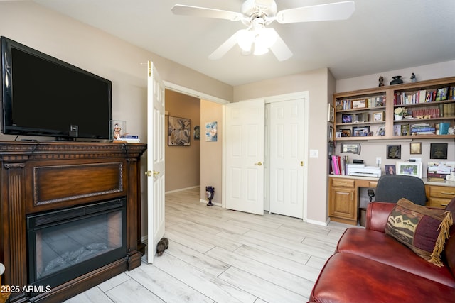 office featuring ceiling fan