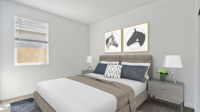 carpeted bedroom with baseboards