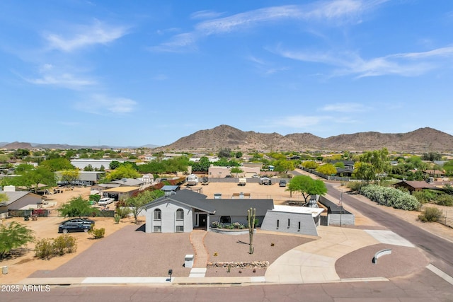 property view of mountains with a residential view