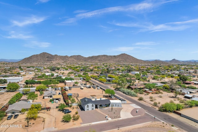 bird's eye view with a residential view and a mountain view