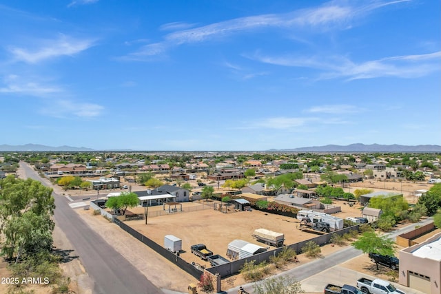 bird's eye view with a mountain view and a residential view