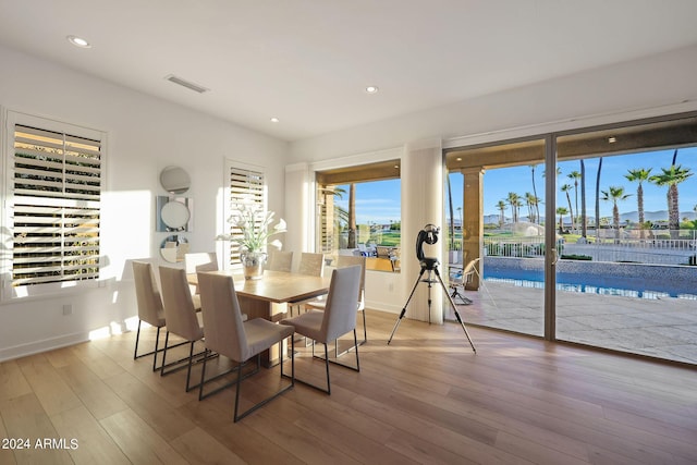 dining area featuring light hardwood / wood-style floors