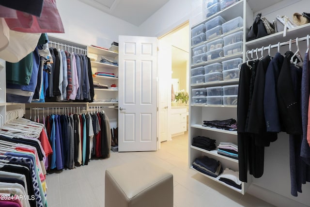 view of walk in closet