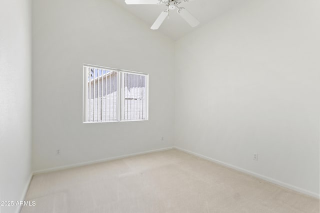 19010 N 35th Way, Phoenix, AZ 85050 - carpeted empty room featuring baseboards, ceiling fan, and high vaulted ceiling
