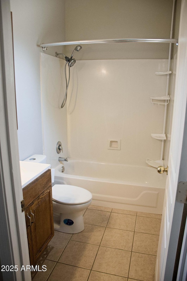 749 N 99th St, Mesa, AZ 85207 - full bath with tile patterned flooring, toilet, shower / bath combination, and vanity