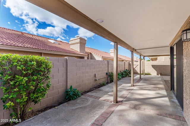 view of patio featuring a fenced backyard