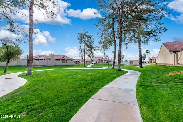 view of yard with a residential view