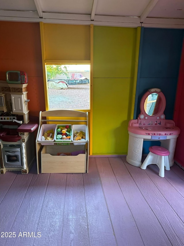 interior space with hardwood / wood-style floors