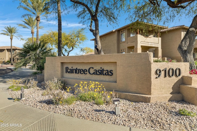 view of community sign