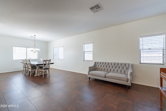 dining room featuring a chandelier