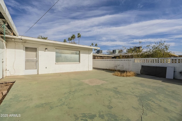 view of yard featuring a patio area and fence