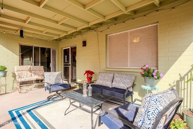 view of patio featuring outdoor lounge area