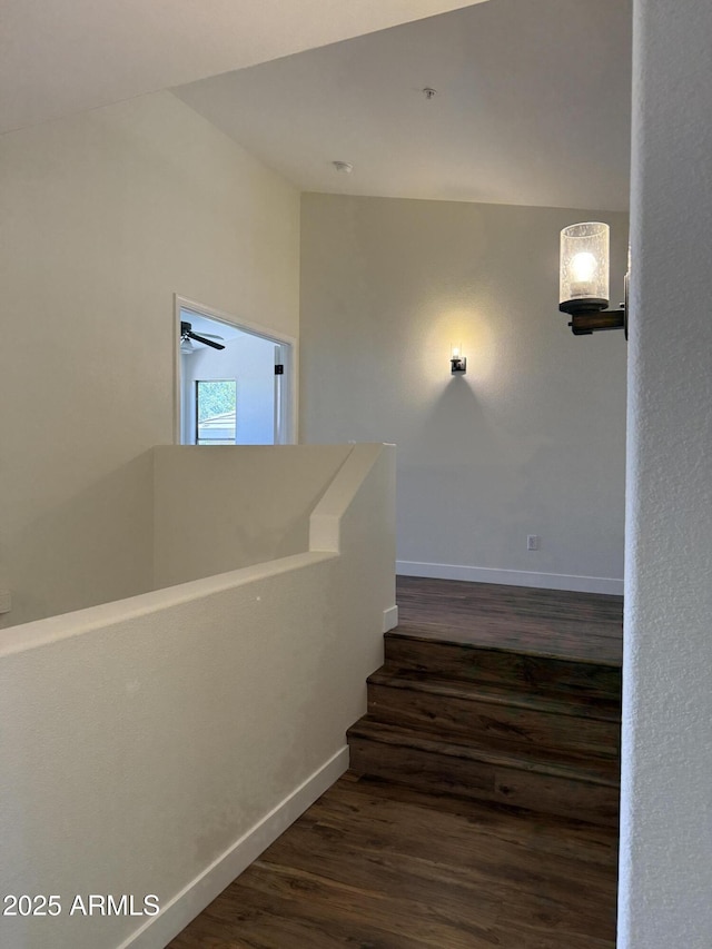 33220 N 60th Way, Scottsdale, AZ 85266 - stairs featuring wood finished floors and vaulted ceiling