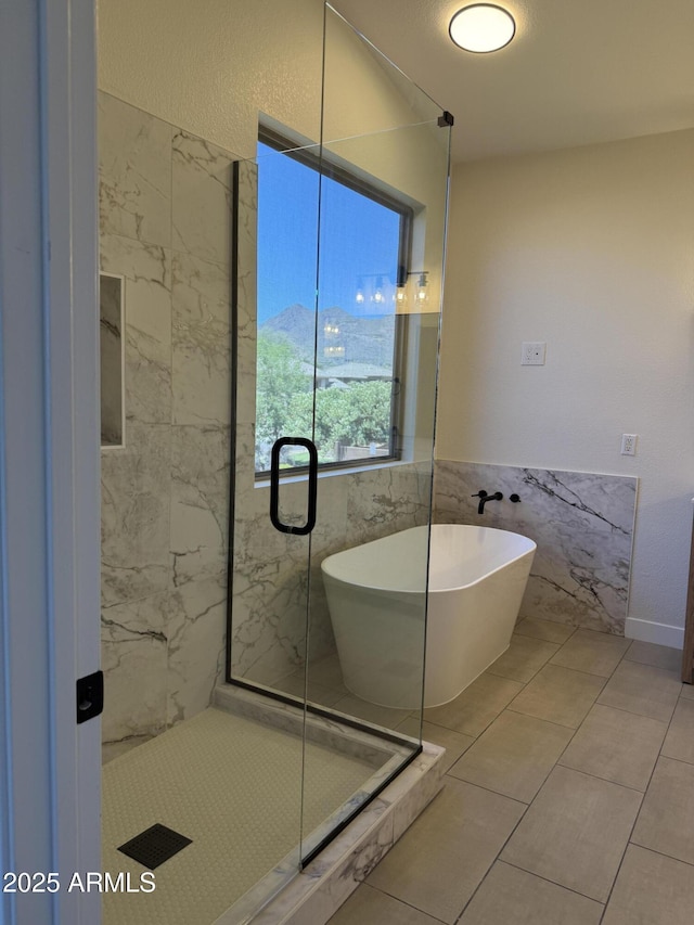 33220 N 60th Way, Scottsdale, AZ 85266 - bathroom with a freestanding bath and a marble finish shower
