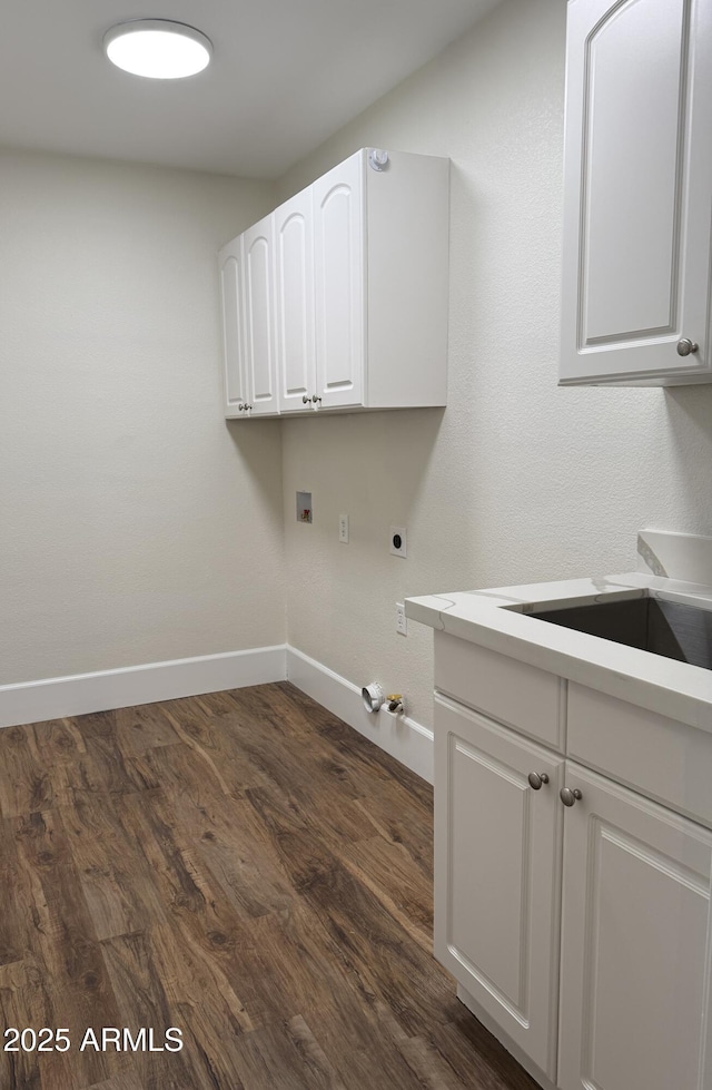 33220 N 60th Way, Scottsdale, AZ 85266 - washroom featuring hookup for an electric dryer, dark wood finished floors, hookup for a washing machine, and hookup for a gas dryer