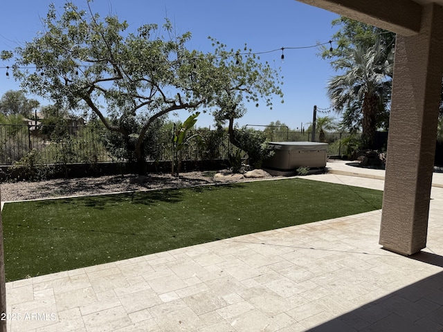 33220 N 60th Way, Scottsdale, AZ 85266 - fenced backyard with a hot tub and a patio area