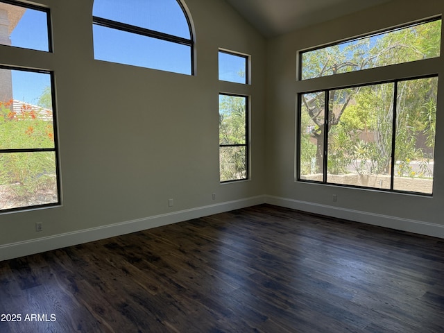 33220 N 60th Way, Scottsdale, AZ 85266 - unfurnished room featuring high vaulted ceiling and dark wood finished floors
