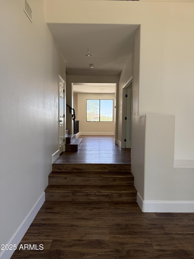 33220 N 60th Way, Scottsdale, AZ 85266 - corridor with baseboards and dark wood finished floors
