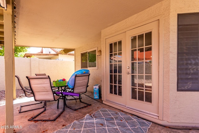 5354 E Ellis St, Mesa, AZ 85205 - view of patio featuring french doors and outdoor dining space