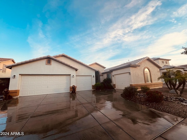 view of front of property featuring a garage