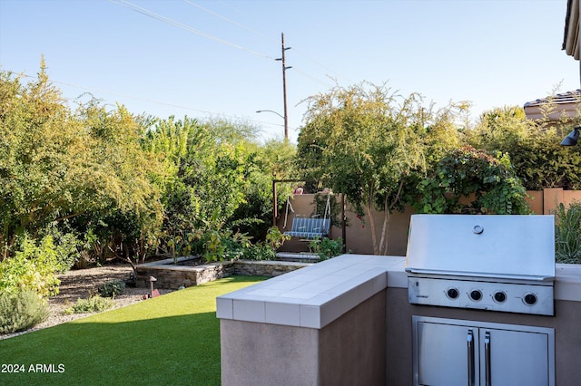 view of patio / terrace featuring a grill