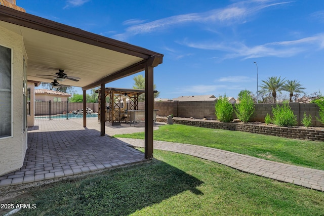 1245 W Cindy St, Chandler, AZ 85224 - view of yard with a ceiling fan and a patio area