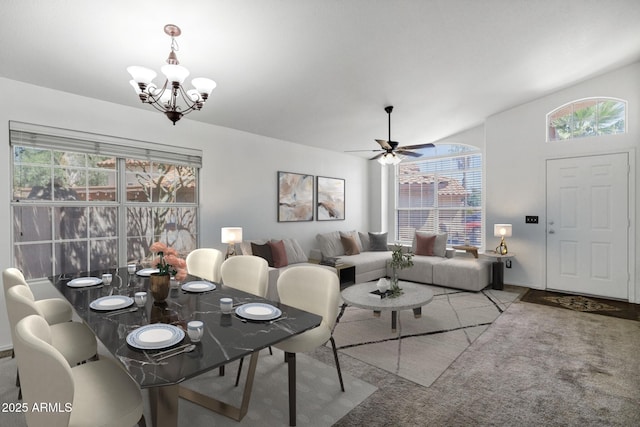 1245 W Cindy St, Chandler, AZ 85224 - carpeted dining room with a chandelier and ceiling fan