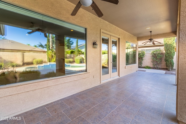 4241 E Andre Ave, Gilbert, AZ 85298 - view of patio with ceiling fan and french doors