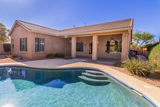 4241 E Andre Ave, Gilbert, AZ 85298 - view of pool featuring a patio area and a ceiling fan