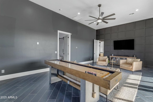 35150 N Bell Rd, Queen Creek, AZ 85144 - playroom featuring recessed lighting, a ceiling fan, visible vents, and baseboards