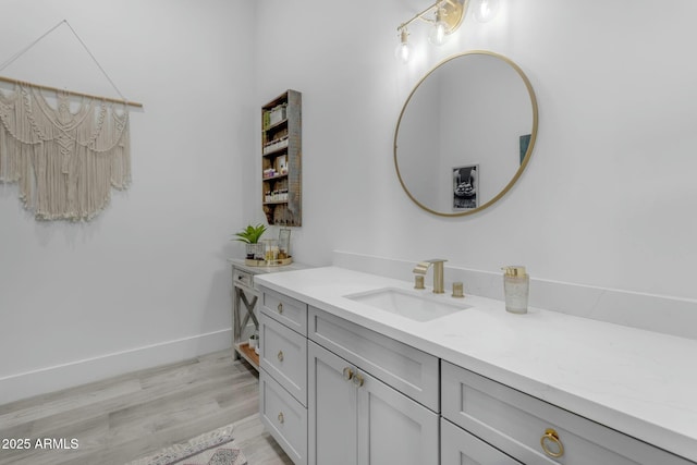 35150 N Bell Rd, Queen Creek, AZ 85144 - bathroom featuring vanity, wood finished floors, and baseboards