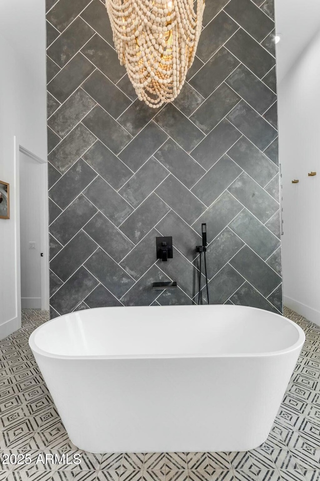35150 N Bell Rd, Queen Creek, AZ 85144 - bathroom with tile patterned floors and a freestanding bath