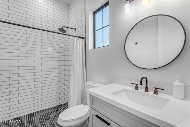 35150 N Bell Rd, Queen Creek, AZ 85144 - bathroom with a tile shower, toilet, and vanity
