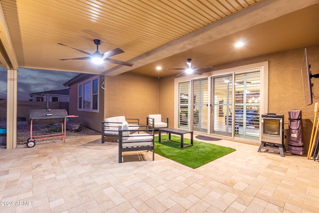 view of patio / terrace featuring an outdoor hangout area and ceiling fan