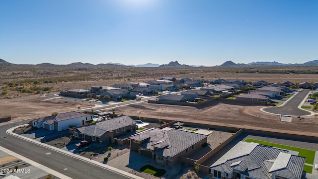 aerial view with a mountain view