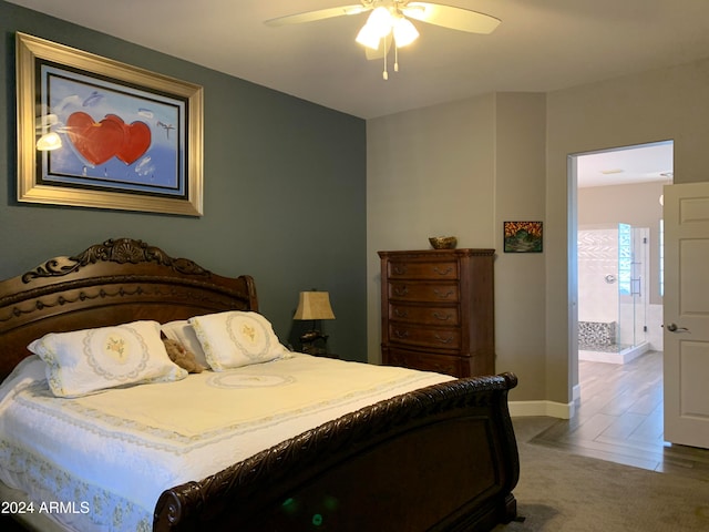 bedroom featuring ceiling fan