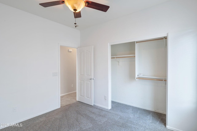 11669 N 165th Ave, Surprise, AZ 85388 - unfurnished bedroom with a ceiling fan, baseboards, a closet, and carpet floors