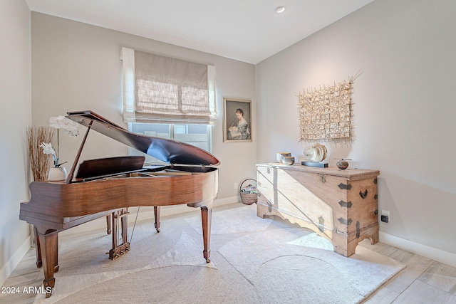 misc room with light hardwood / wood-style floors