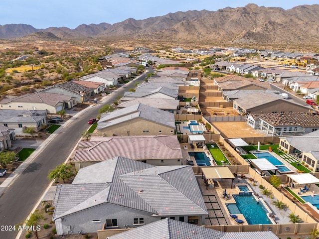 bird's eye view with a mountain view