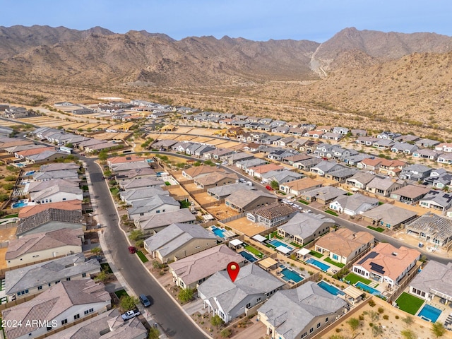 aerial view featuring a mountain view