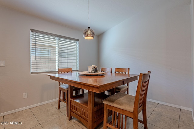 view of tiled dining area