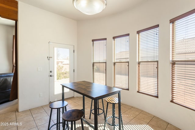 dining space featuring a healthy amount of sunlight and light tile patterned floors